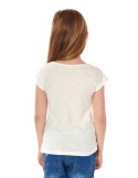 Tricou fete cu inscriptii, crem, NDZ8194 - Magazin online - Boutique